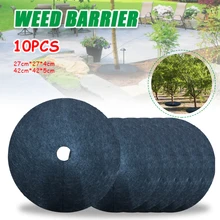 

10PCS Tree Protection Weed Mats Ecological Control Cloth Mulch Ring Round Weed Barrier Plant Cover for Indoor Outdoor Gardens