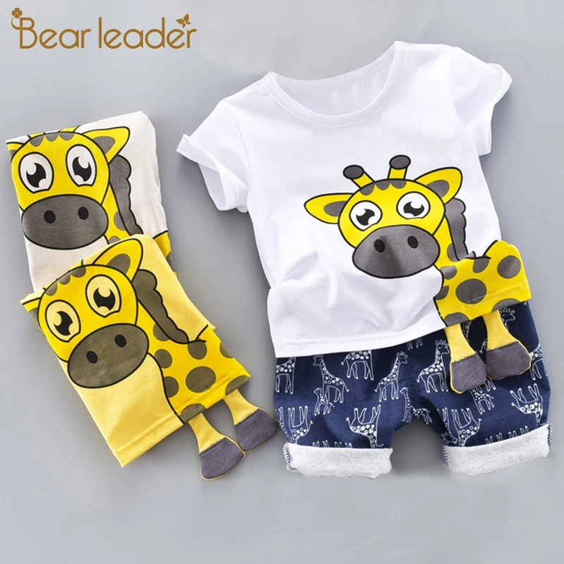 Bear Leader/комплект одежды для мальчиков, новые весенние вечерние костюмы комплекты с рисунками для Малышей Рубашка с длинными рукавами+ штаны, детская одежда для мальчиков Детский комплект из 2 предметов