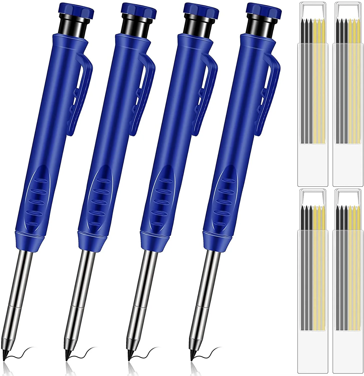 Solid Carpenter Pencil Set With Built in Sharpener Deep Hole Mechanical