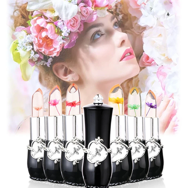 

Moisturizer Long-lasting Jelly Flower Lipstick Makeup Temperature Changed Colorful Lip Blam Pink Transparent 6 Color Lipstick Lo