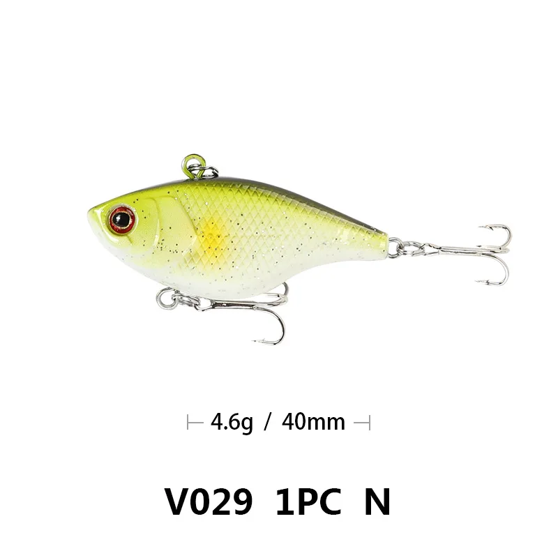 Fishing Lure VIB ratlin and vib for winter hard bait lures 3d 40mm 4.6g sinking all depth pike seabass isca artificial V029 - Color: N