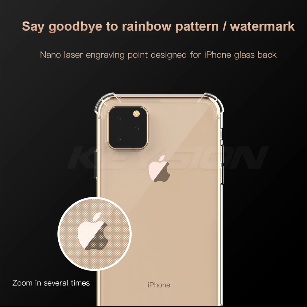 Противоударный чехол KEYSION для телефона iPhone 11 Pro Max Прозрачная мягкая силиконовая