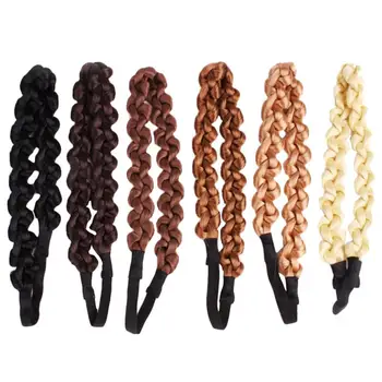 

6PCS Braid Comfortable Durable Adorable Fashion Wig Headbands Headdress Head Wraps Hair Hoops for Ladies Women Girls