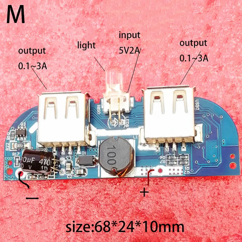 5 в 3 А Блок питания для мобильного аккумулятора плата питания PCB контроллер зарядки два usb порта ЖК-экран DIY аксессуары для замены