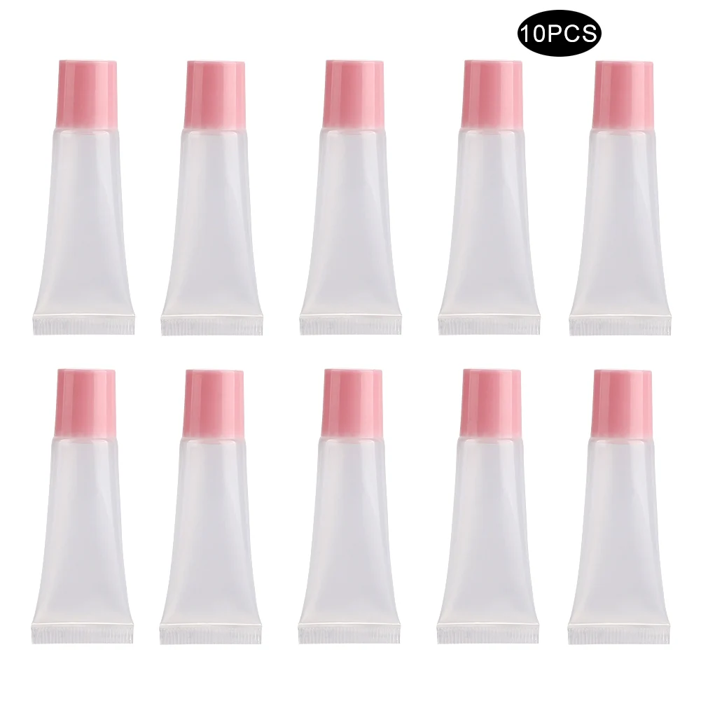 

10pcs Transparent Oblique Mouth Empty DIY Lip Gloss Tubes Cosmetic Storage Containers Ladies Make Up Lip Balm Lipstick Tubes