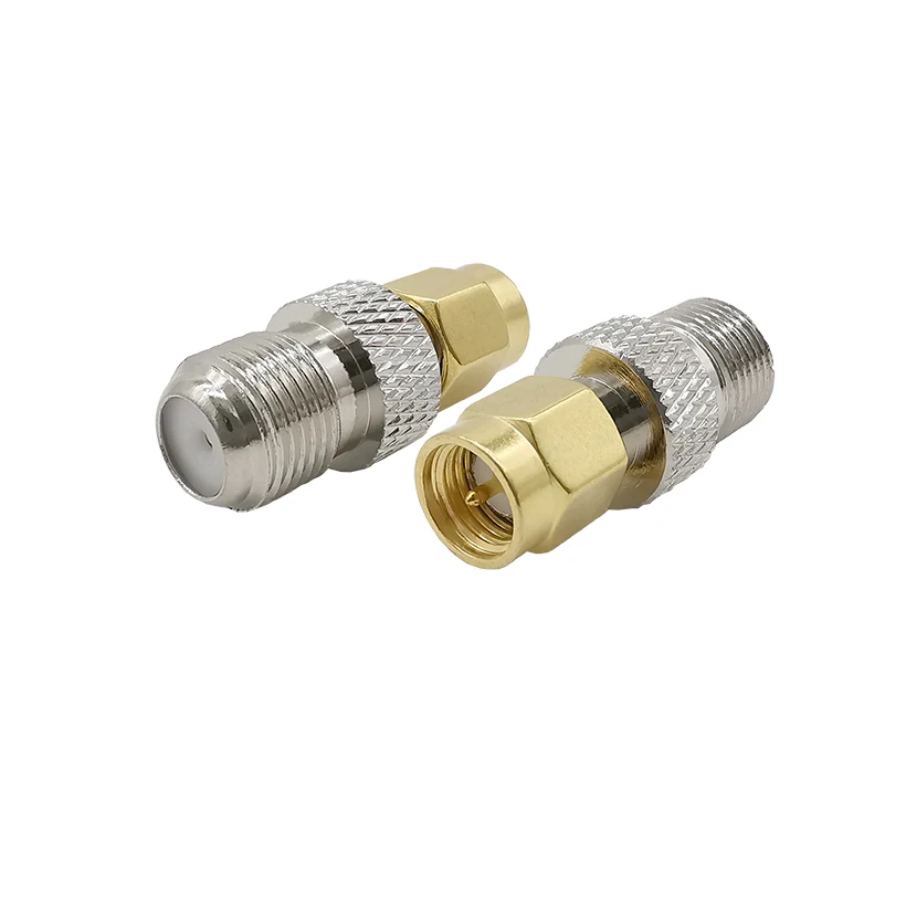 

ALLISHOP 2Pcs Type F Female to SMA Male Plug Straight SMA Male to F Type Female adapter TV Jack F/F RF Connector F-SMA Adapter