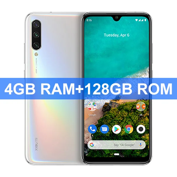 White 4GB 128GB Глобальная версия Xiaomi mi, мобильный телефон A3 mi A3, 4 ГБ, 64 ГБ, Восьмиядерный процессор Snapdragon 665, 6,088 дюймов, 48MP+ 32MP, камера AI, 4030 мА/ч - Цвет: White 4GB 128GB