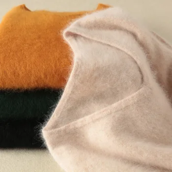 

Super Warm Fluffy Mink Cashmere Soft Fur O-neck Sweaters and Pullovers for Women Autumn Winter Jumper Female Brand Jumper