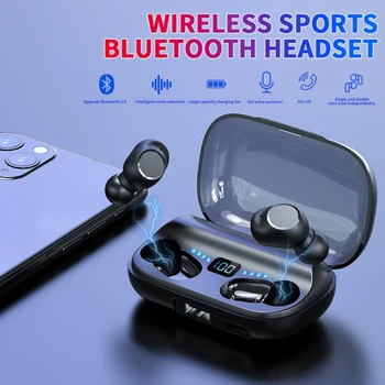 

Fashion Bluetooth 5.0 Earphones TWS Touch Headset With 1500mAh Charging Box HiFI Stereo In-ear Earbuds Wireless Sport Headphones