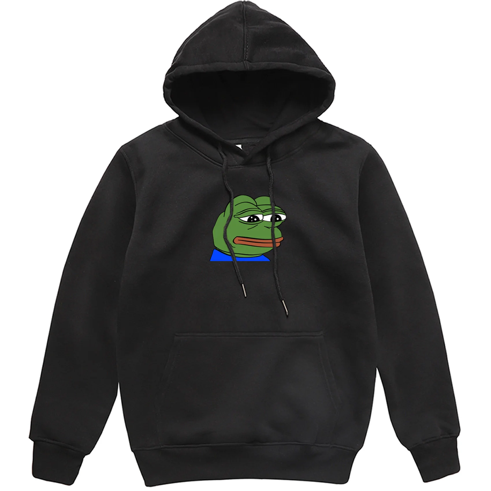 Sad Frog, принт, мужские толстовки, хип-хоп, спортивная одежда, пуловер, мужской, Harajuku, флис, длинный рукав, толстовки с капюшоном, повседневные топы для мужчин - Цвет: black 6