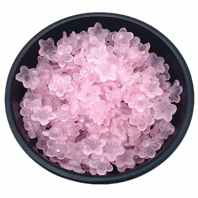 50pcs Fashion Matte Acrylic Flower Beads - 12.5mm Decorative DIY Jewelry Accessories
