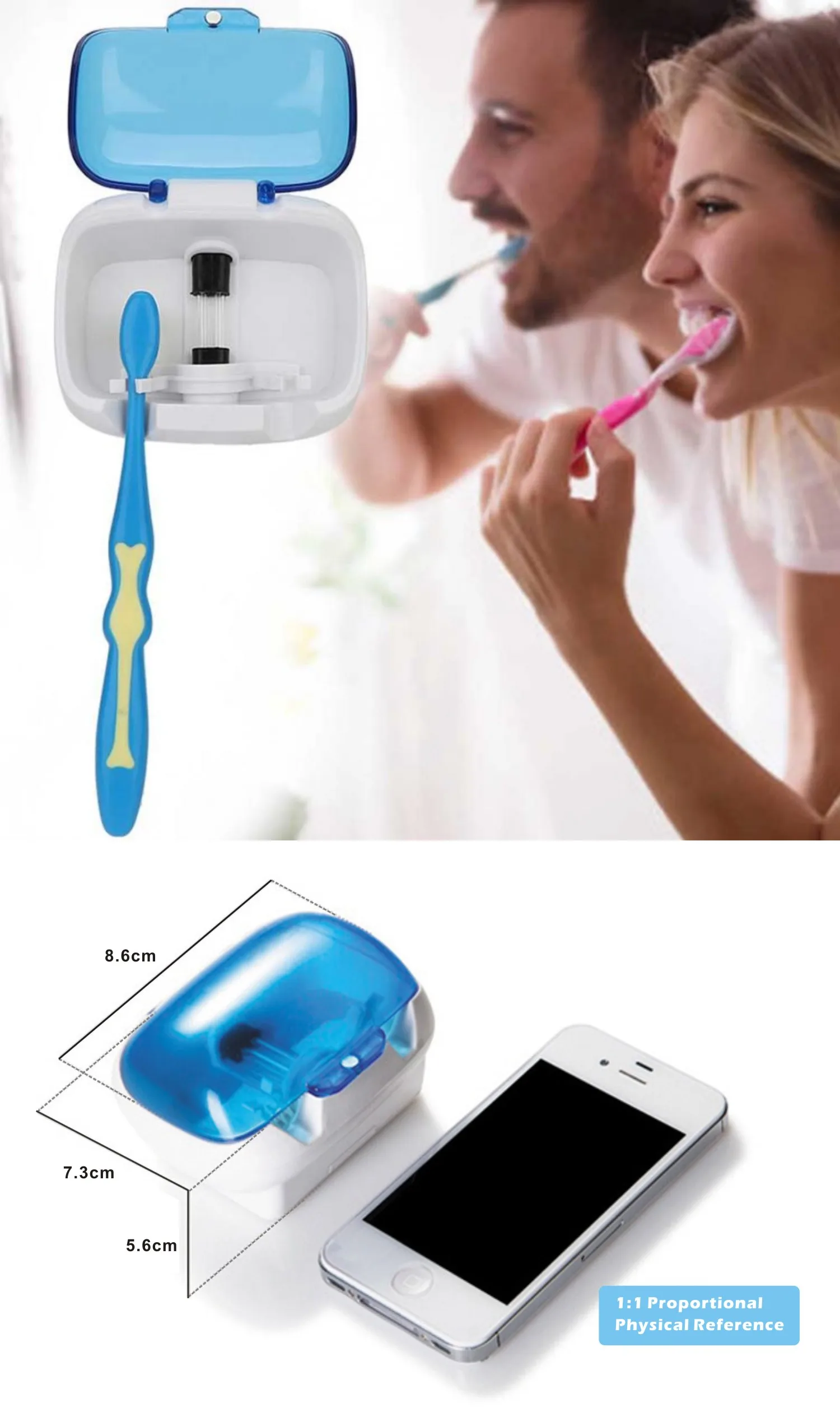 

Toothbrush Holder Sterilizer For 2 Teeth Brushes UV Lamp Disinfection Box Wall-Mounted Toothbrush Holder Health Dental Care
