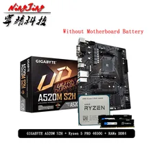 AMD Ryzen 5 PRO 4650G R5 PRO 4650G CPU + GA A520M S2H Motherboard + Pumeitou DDR4 2666MHz RAMs Suit Socket AM4 Without cooler