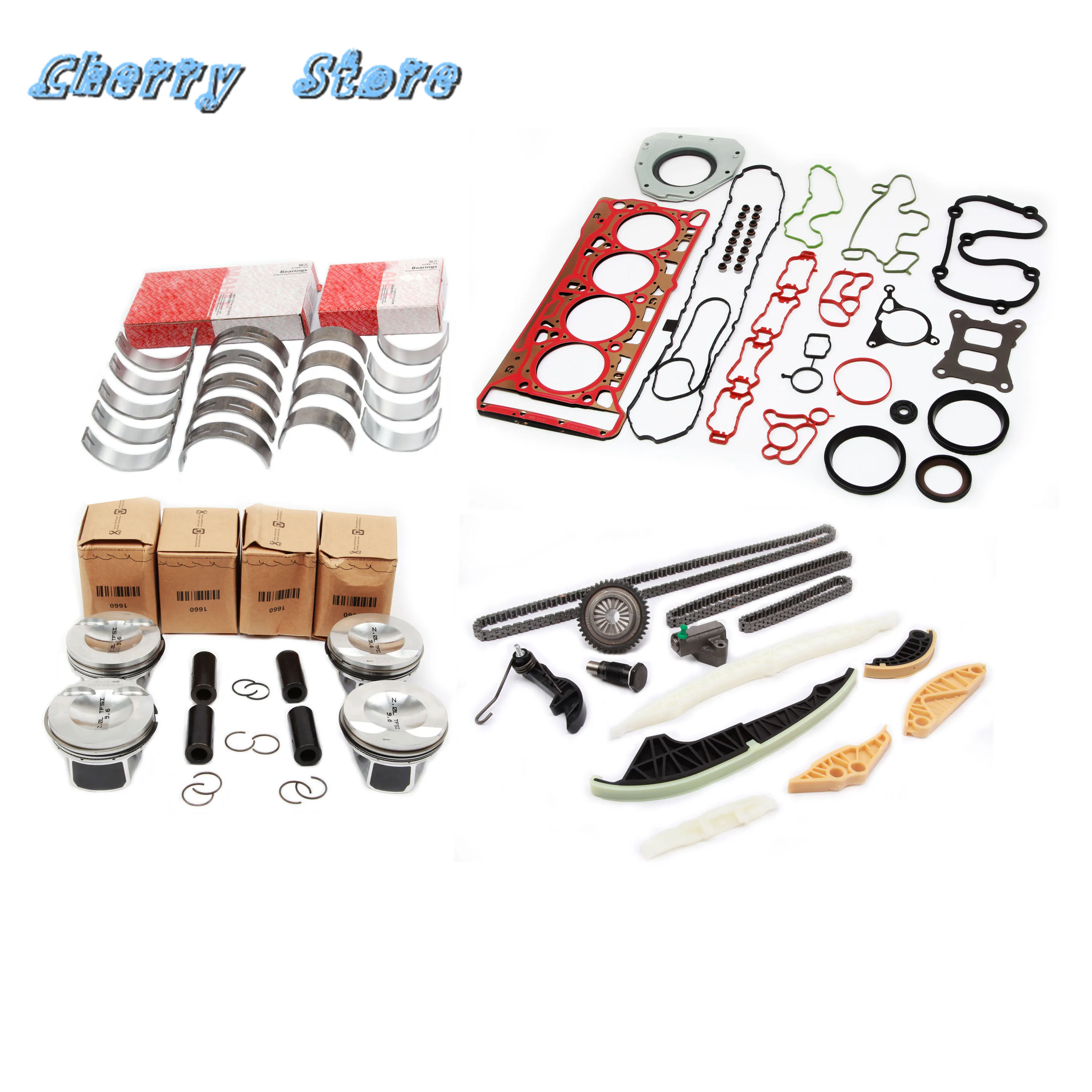 

New 06H 107 065 DF EA888 Engine Gasket Piston Bearing Shell Timing Chain Kit For Audi A1 A4 A5 Q3 Q7 VW Jetta Passat 06J103383R
