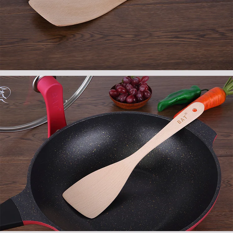 Germany BAT Medical Stone Wok Wood Spatula Non-stick Pot Only Non-Paint Spatula Wood Cooking Long Handle Wood Spatula