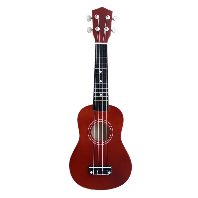 21 inch Soprano Ukulele 4 Strings Hawaiian Guitar Uke+ String+ Pick For Beginners kid Gift - Цвет: Red brown