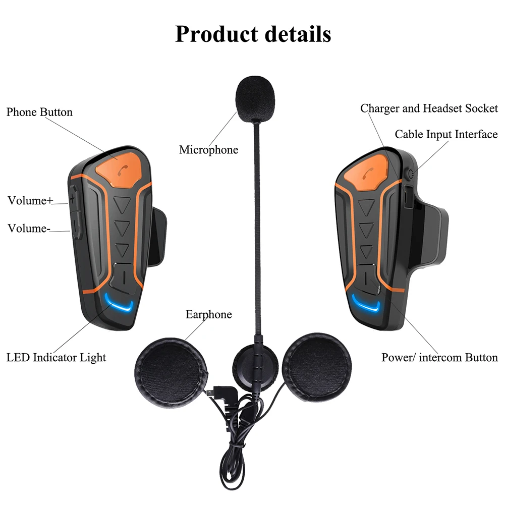 Водонепроницаемая мотоциклетная гарнитура система связи Bluetooth рация с функцией