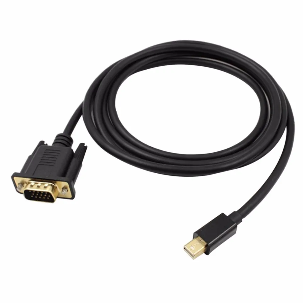 1,8 м Mini display port to VGA кабель адаптер Full HD 1080 P Дисплей порт папа-VGA Кабель-адаптер для MacBook HDTV проектор