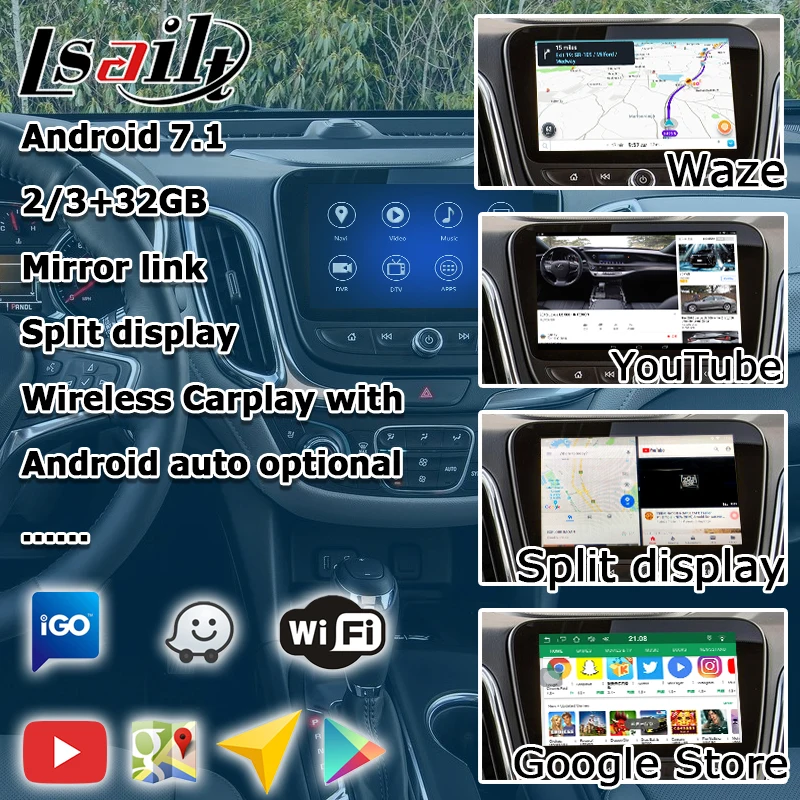 Android gps-навигатор Для Chevrolet Equinox- и т. Д. Видео интерфейс mylink CUE система с беспроводной Carplay