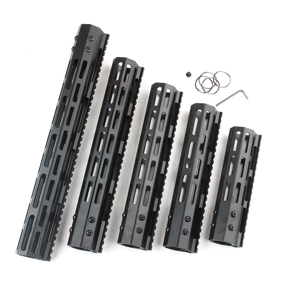 AR15 M4 M16 M LOK Handguard 7 "/10"/12 "/15" Сверхлегкий тонкий плавучий алюминиевый