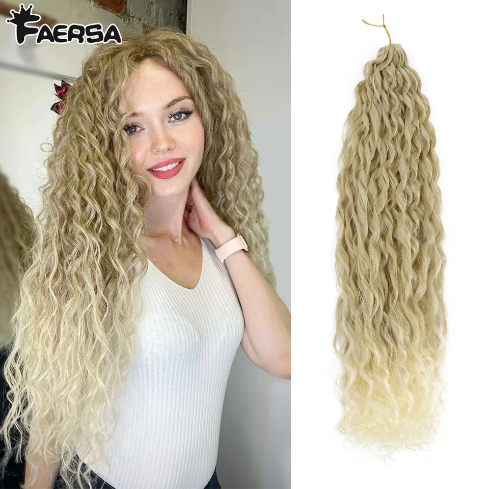 Curly Braids Loose Water Wave Braiding Hair Extensions Afro Curl Ombre  Synthetic Natural Blonde Crochet Braids For Black Women| | - AliExpress