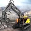 Simulation 3-in-1Multi-functional RC Construction Excavator 660 Degree Rotation Alloy Bucket Gripper Bit Imitate Sound RC Truck 3