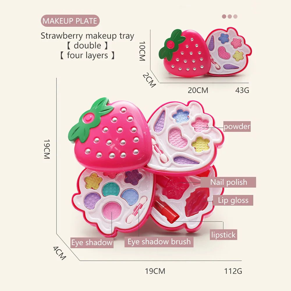 Рождественский детский набор для макияжа для девочек, Экологически чистая косметическая игрушка для ролевых игр, детские игрушки, подарок для девочек