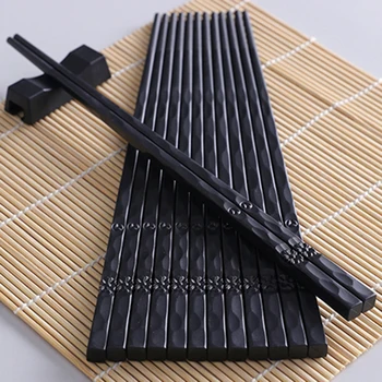 

Japanese Chopsticks with Chopsticks Holder Alloy Sushi Eating Food Chop Sticks for Cooking Reusable Tableware Kitchen Utensils