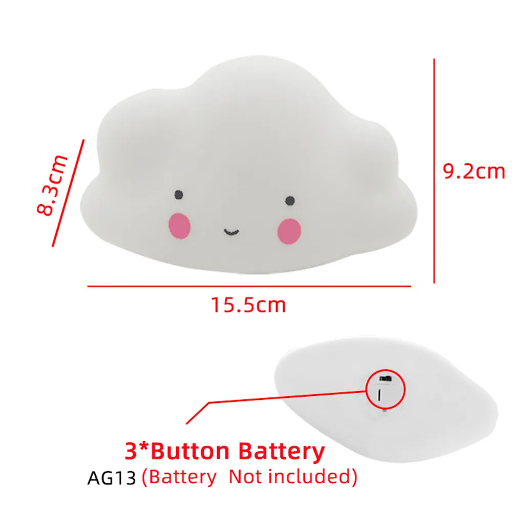 Cloud Shape Button Battery Night Light Children Light Baby Nursery Lamp Bedroom Sleep For Children Girl Toy Christmas Gift