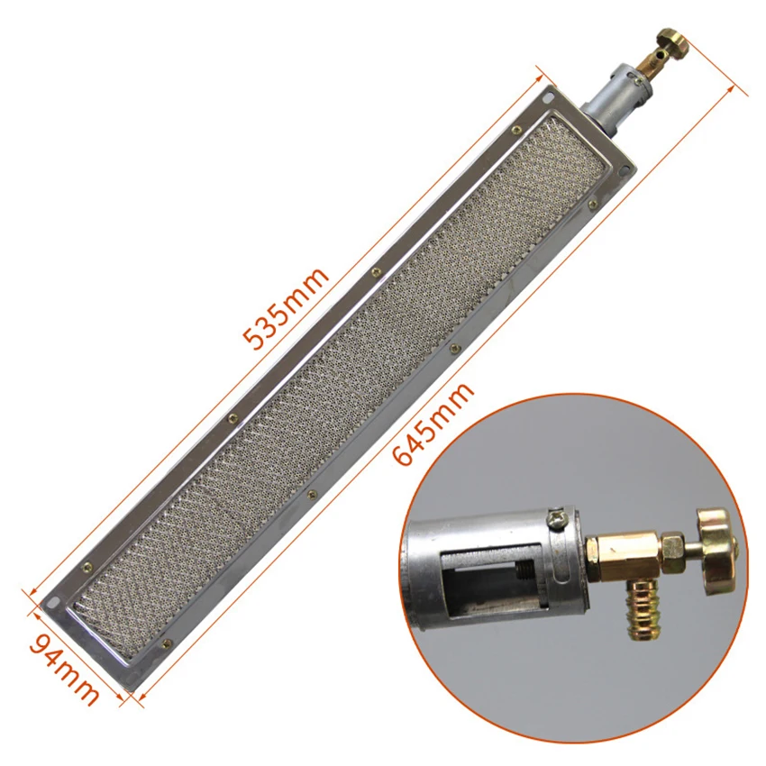 Barbecue BBQ infrared ceramic burner 53x9.5cm stainless steel ceramics gas burner alumunium plate infrared with nozzle gas burner