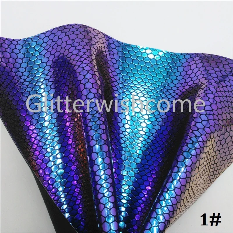 Glitterwishcome 21X29 см A4 размер винил для бантов Радуга змеиная кожа Переливающаяся ткань искусственная кожа листы для бантов, GM545A