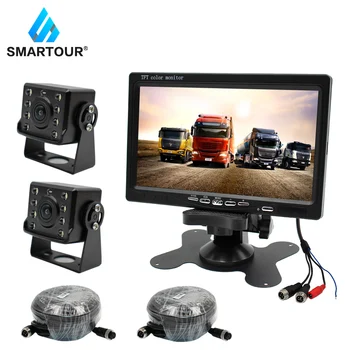 

Smartour 7" TFT LCD Rear View Monitor + Waterproof 4Pin 8 LED Reversing Parking Backup Camera Kit Free 15M cable for Bus Truck