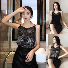 Модный сексуальный Droppshiping сексуальный женский леопардовый Кружевной укороченный Топ жилет Модный жакет блузка без рукавов для лета d88