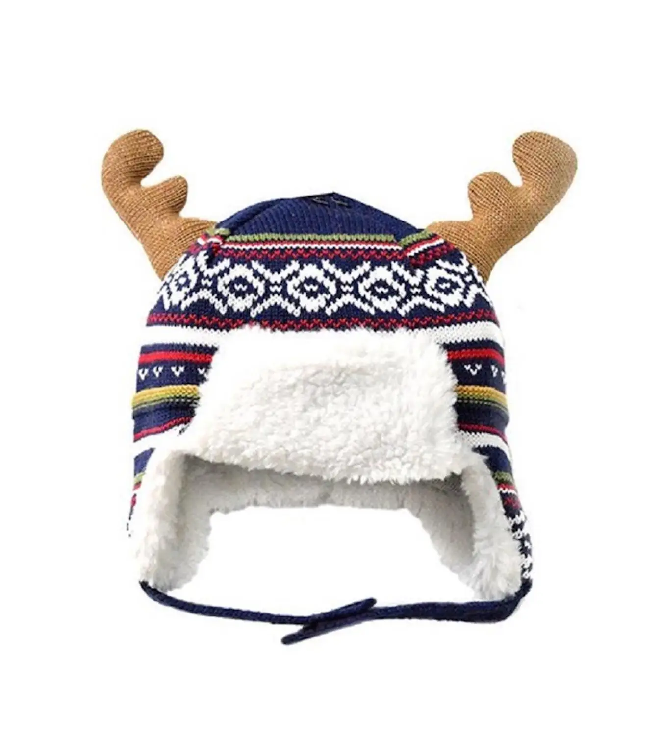 Милые модные детские зимние шапки для маленьких мальчиков и девочек; теплые хлопковые вязаные рождественские шапки-ушанки с рогом лося