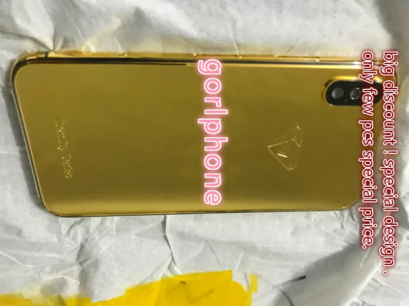 Настоящий позолоченный корпус для iPhone XS, сменный Корпус для мобильного телефона, роскошная задняя крышка с логотипом на заказ