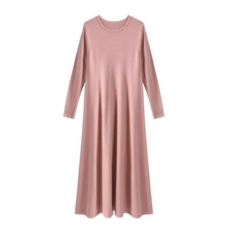 

New Spring Autumn Women's Long Dress Casual Knitted Sweaters Robe Long Sleeve Loose Female Pullovers Ladies Bottoming Dresses