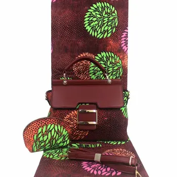 

handbags african woman wax bag set with 6yards african ankara wax prints fabric