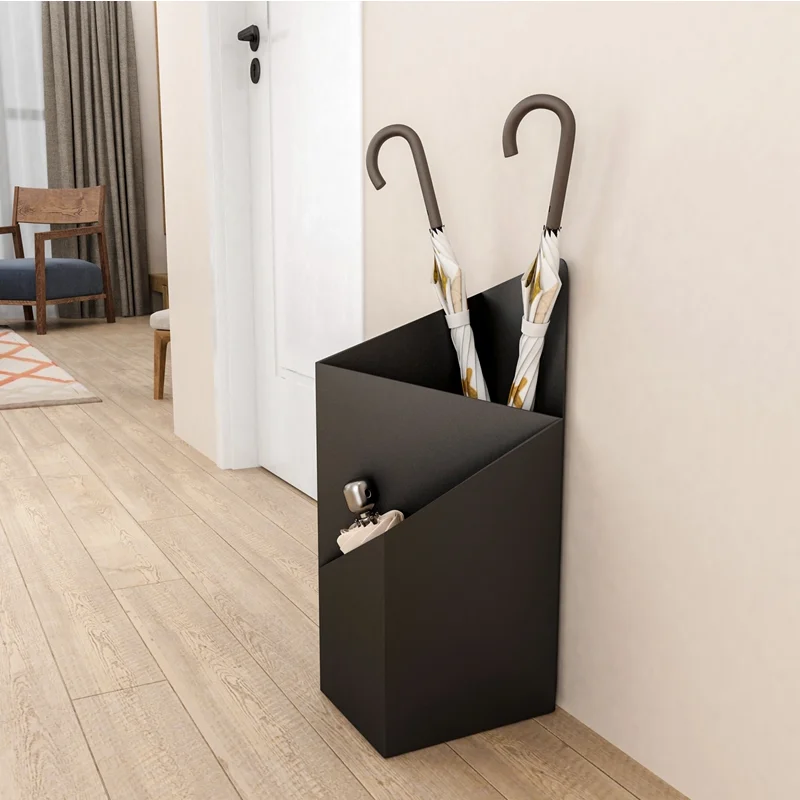 Home wrought iron umbrella stand creative hotel lobby umbrella storage rack floor-standing geometric umbrella bucket LL1111655