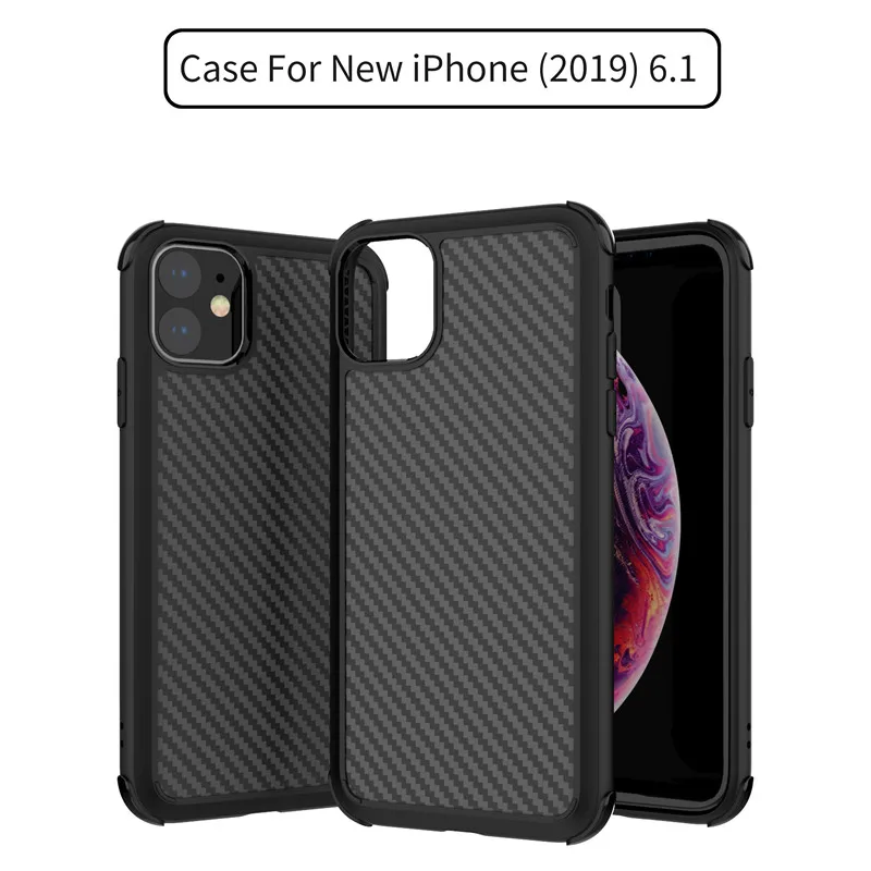 

slim fit carbon fiber pattern cell phone case cover for iphone 11 pro max 2019