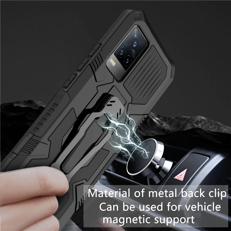 Durable Magnetic Shockproof Armor Case with Belt Clip Stand