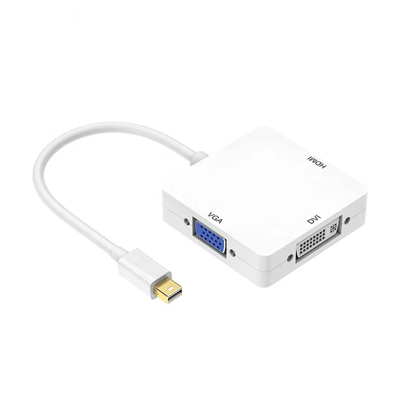 

Mini DP DisplayPort 1.1a Dual-mode Input To HDMI Cord VGA DVI HD Aux Audio Cable Converter Adapter for Macbook Pro Air Monitor