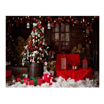 

7X5Ft Photography Background Cloth Christmas Tree Fireplace Light Warm Color Product Display Photo Background
