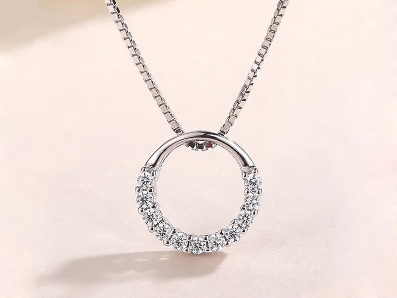 Silver Zircon Pendants Necklaces