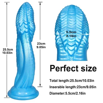 Huge Soft TPE Dragon Monster Dildos With Suction Cup Realistic Penis Cock Dick G Spot Anal Butt Blue Adults Sex Toys For Woman 2