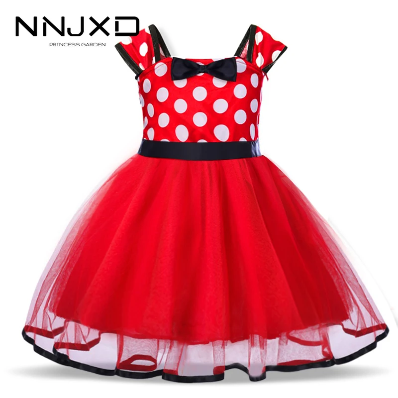 Cute Polka Dots Dress For Baby Kid Girls Christmas Clothes Set Birthday Party Mouse Ears Headband Costume Tulle | Детская одежда и