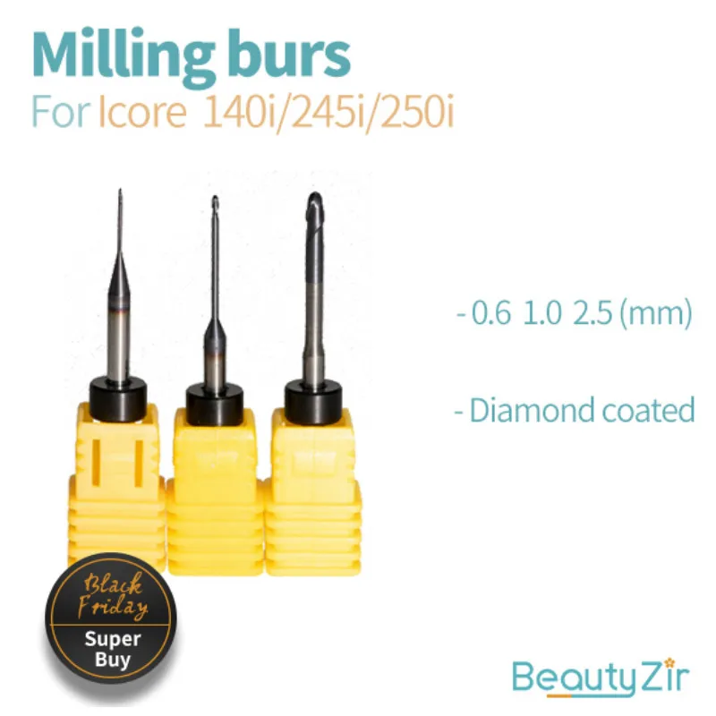 3 шт. Imes Icore 140/245/250/340/4030 фрезерные боры с покрытием/Алмазное покрытие