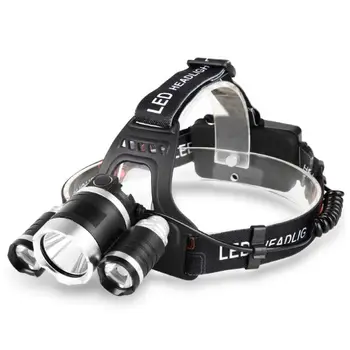 

Bright Headlamp 30W 3 LED Work Headlight 4 Modes Rechargeable Battery Waterproof Headband Light Camping Running Hiking Q0KF