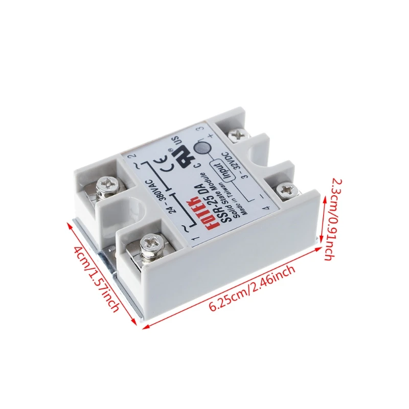 

Drop Shipping Solid State Relay Module SSR-25DA 25A 250V 3-32V DC Input 24-380VAC Output