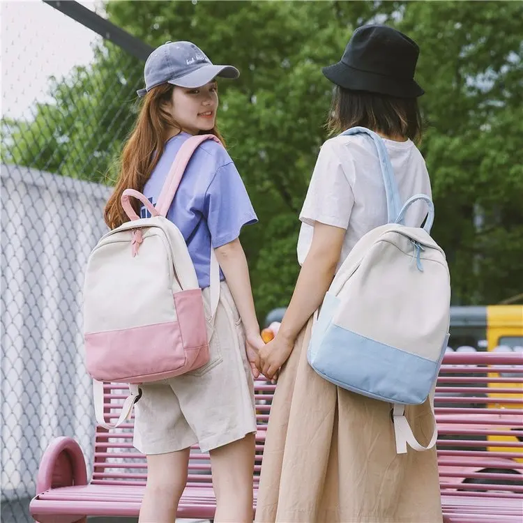 

Factory Direct Selling College Style Small Fresh Literature and Art Simple and Versatile Canvas Backpack