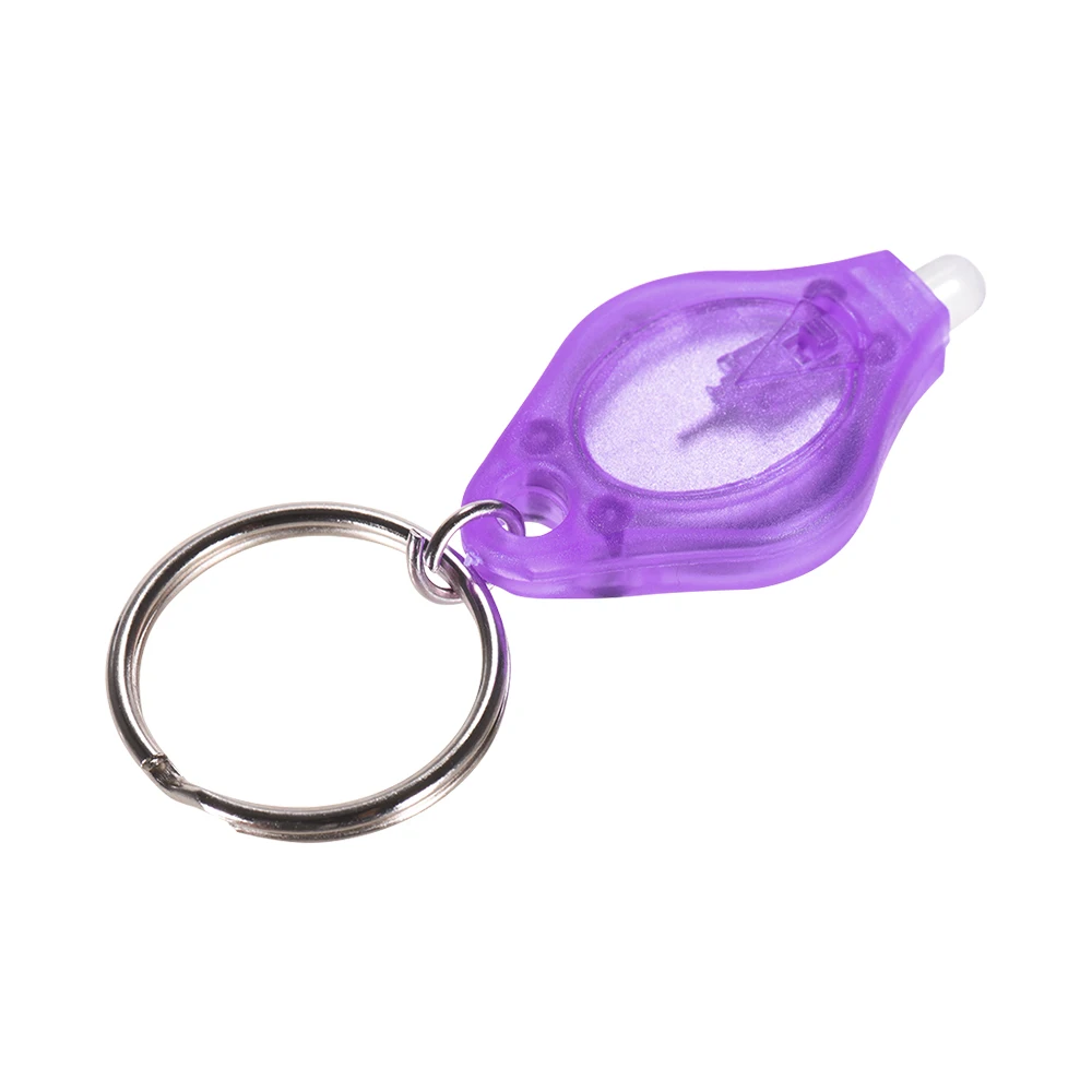 10Pcs Mini Portable UV LED Light Flashlight Keychain Ultra Bright Key Ring Light Torch Currency Passports Detector